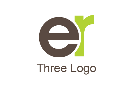 letter E overlapping letter R
