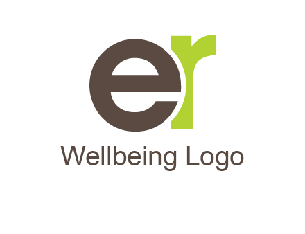 letter E overlapping letter R