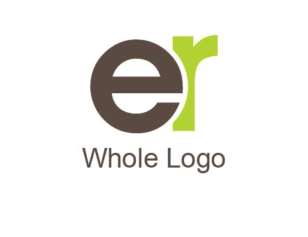 letter E overlapping letter R