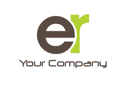letter E overlapping letter R
