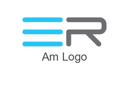 abstract letter E and letter R