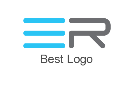 abstract letter E and letter R