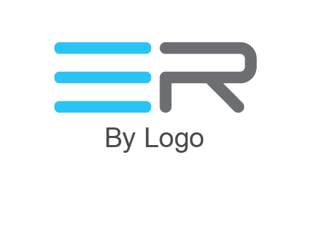 abstract letter E and letter R
