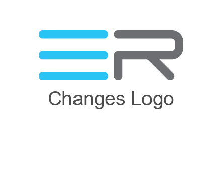abstract letter E and letter R