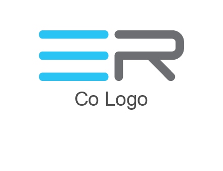 abstract letter E and letter R