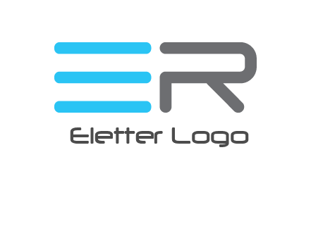 abstract letter E and letter R