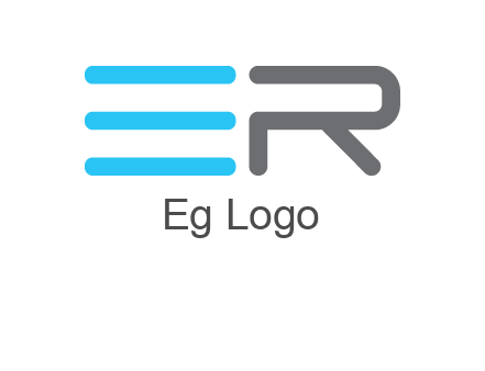 abstract letter E and letter R