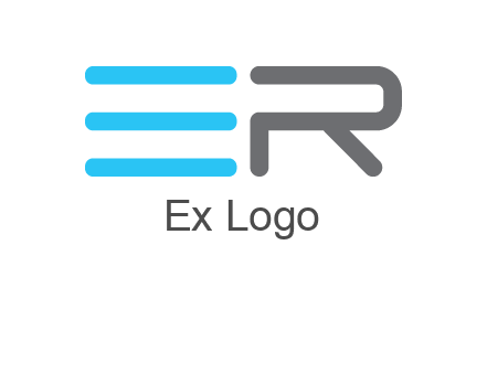 abstract letter E and letter R