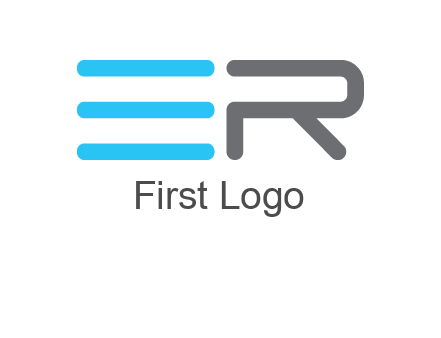 abstract letter E and letter R