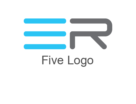 abstract letter E and letter R