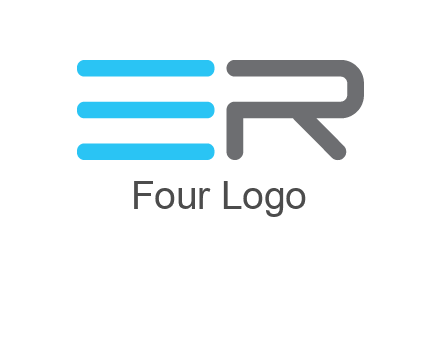 abstract letter E and letter R