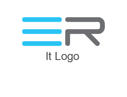 abstract letter E and letter R