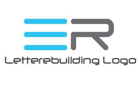abstract letter E and letter R