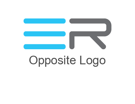abstract letter E and letter R