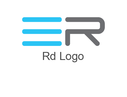 abstract letter E and letter R