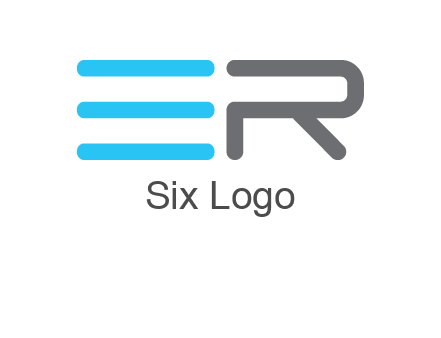 abstract letter E and letter R