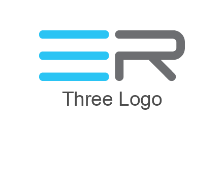 abstract letter E and letter R