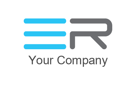 abstract letter E and letter R