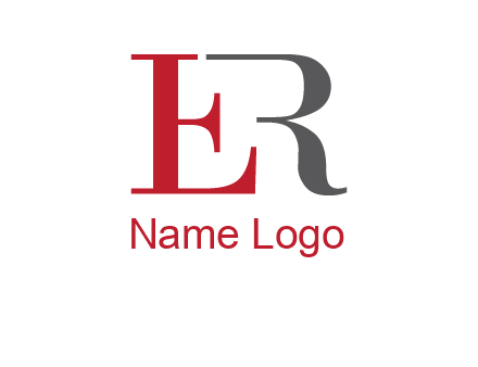 letter E forming letter R