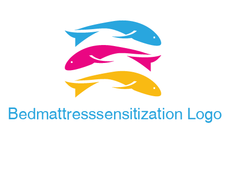 colorful fishes on top of each other printing logo