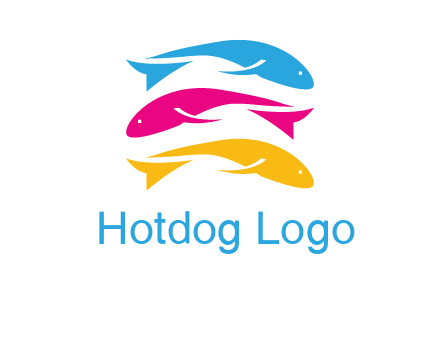 colorful fishes on top of each other printing logo
