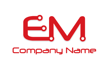 Letters EM with Digital wire logo