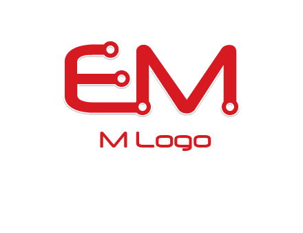Letters EM with Digital wire logo