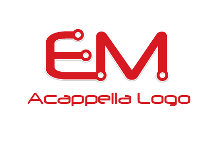 Letters EM with Digital wire logo