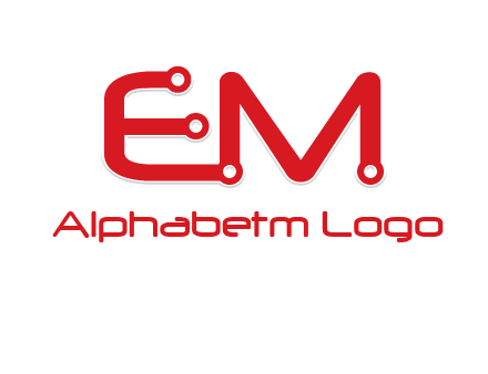 Letters EM with Digital wire logo