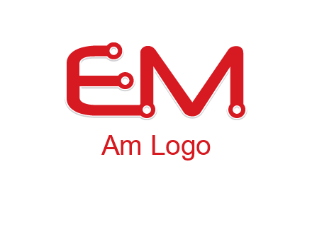 Letters EM with Digital wire logo