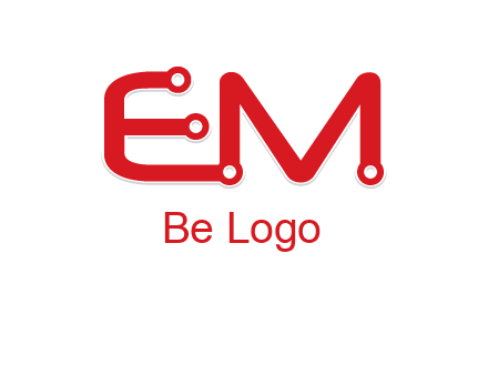 Letters EM with Digital wire logo