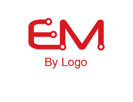 Letters EM with Digital wire logo
