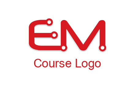 Letters EM with Digital wire logo