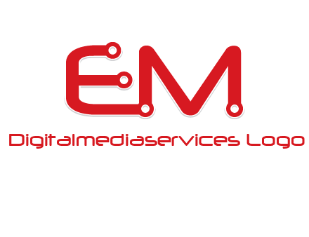 Letters EM with Digital wire logo