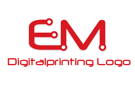 Letters EM with Digital wire logo