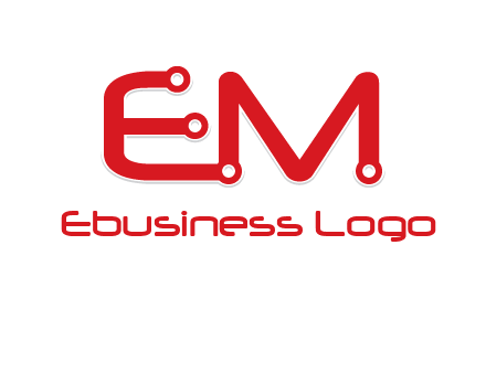 Letters EM with Digital wire logo