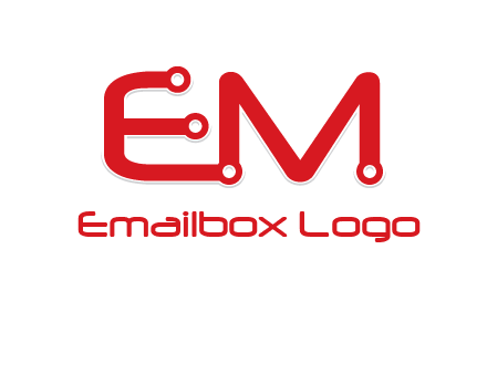 Letters EM with Digital wire logo