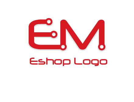 Letters EM with Digital wire logo