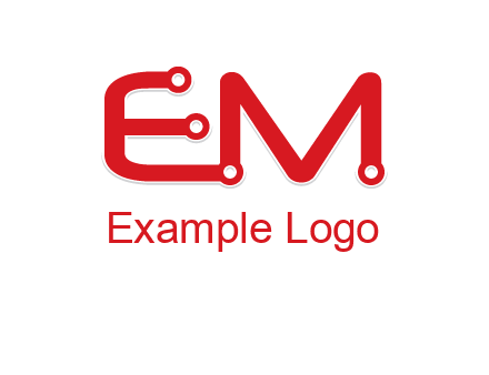 Letters EM with Digital wire logo