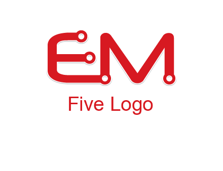 Letters EM with Digital wire logo