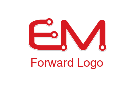 Letters EM with Digital wire logo
