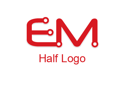 Letters EM with Digital wire logo
