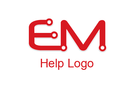 Letters EM with Digital wire logo