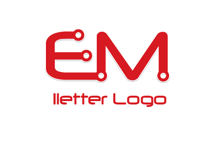 Letters EM with Digital wire logo
