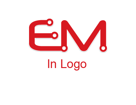 Letters EM with Digital wire logo