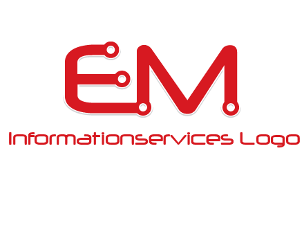 Letters EM with Digital wire logo