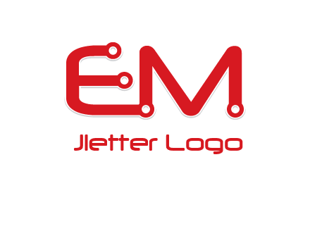Letters EM with Digital wire logo