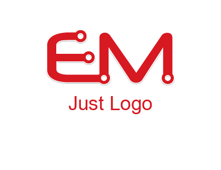 Letters EM with Digital wire logo