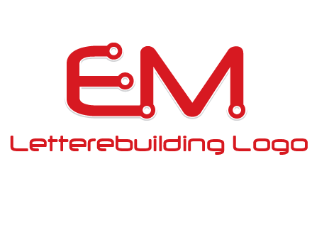 Letters EM with Digital wire logo