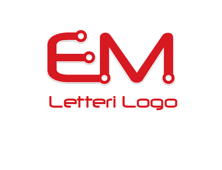 Letters EM with Digital wire logo